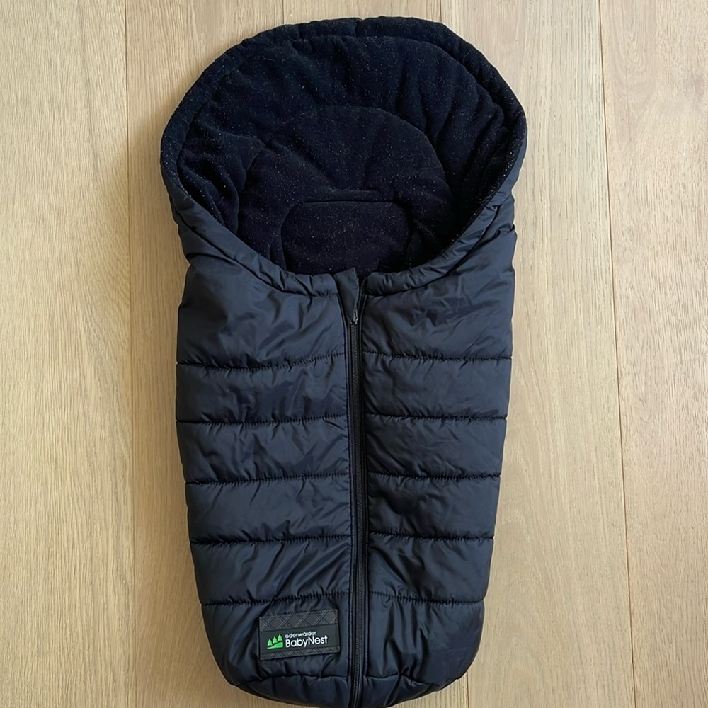 Fleece lined infant stroller sleeping bag